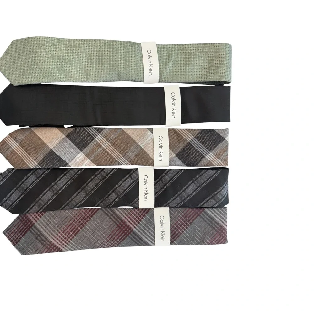 Calvin Klein Necktie Mens One Size Ties Various Colors and Patterns New lot of 5